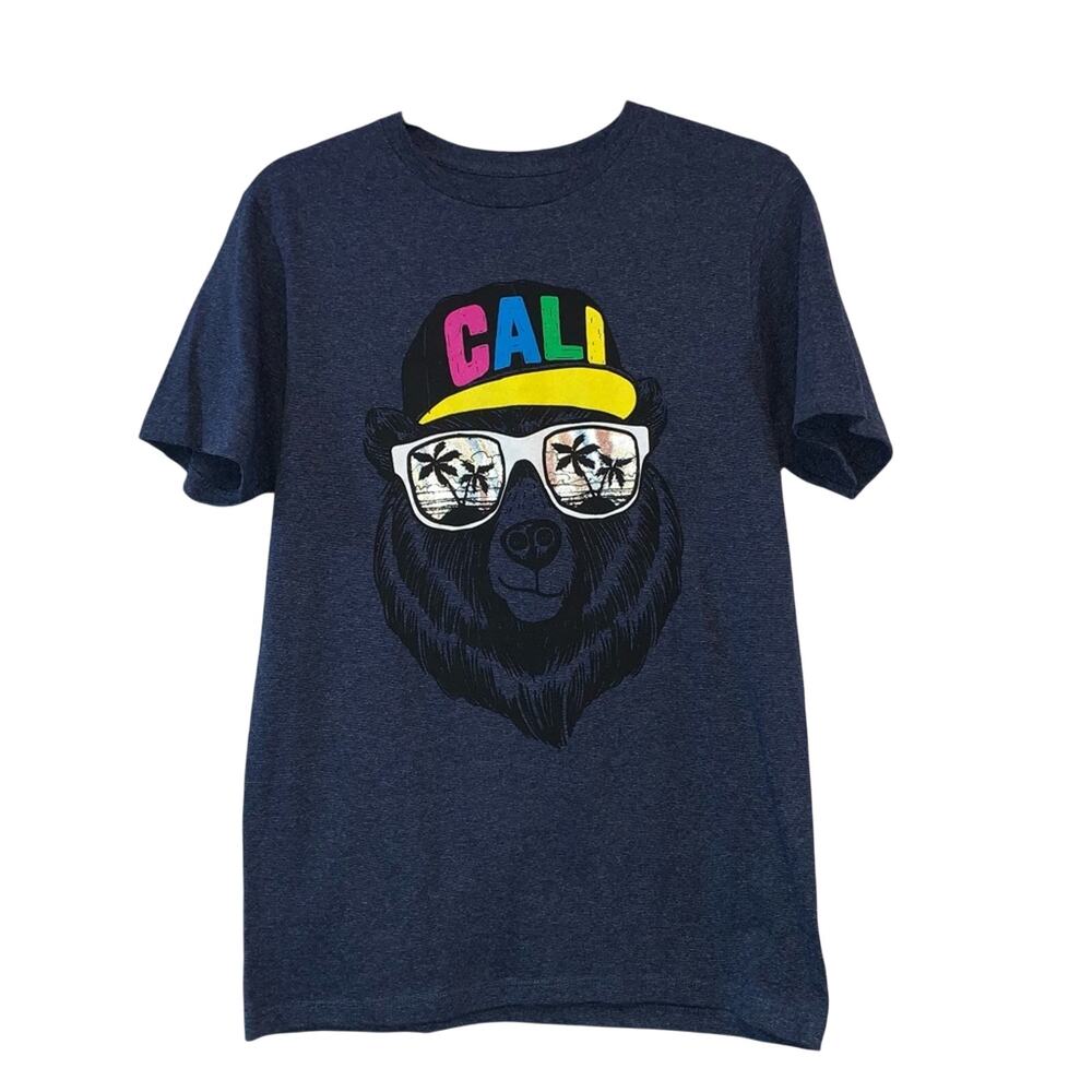 Ocean Current Cali Bear Graphic T Shirt Large Blue Palm‎ Tree California Tee